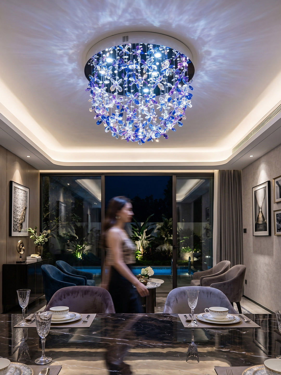 Multicolor Butterfly Crystal Chandelier