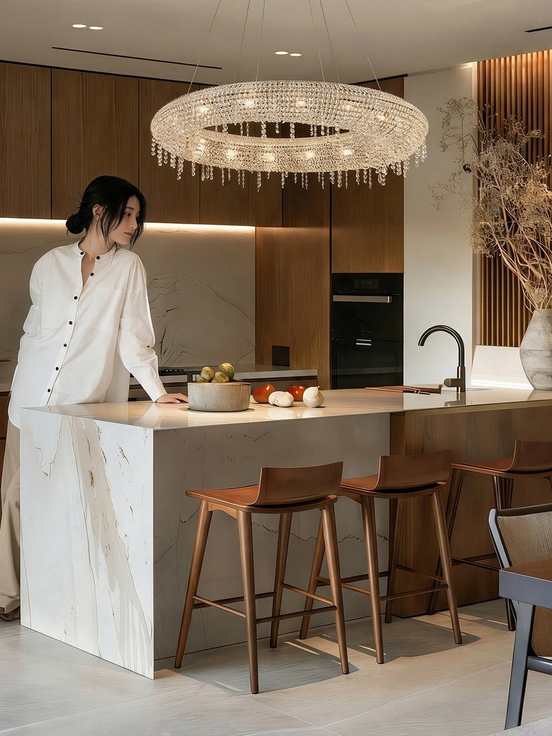 Modern Crystal Ring Chandelier
