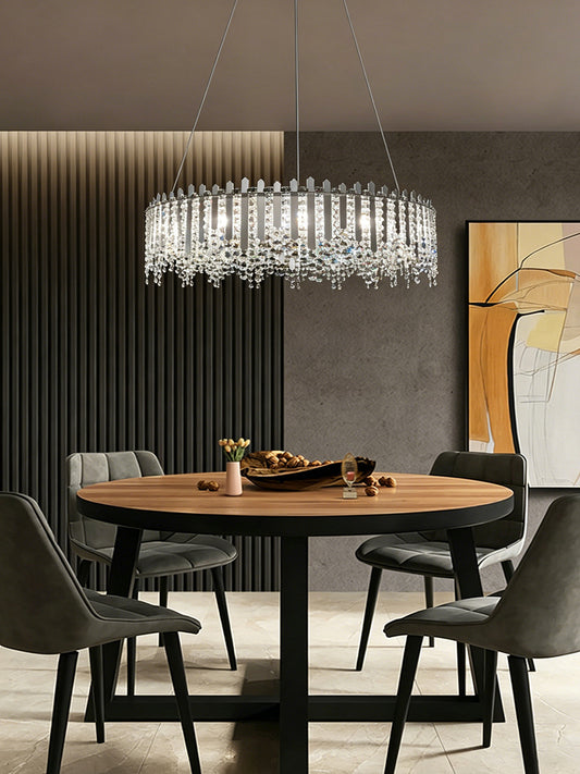 Round Gold Crystal Chandelier