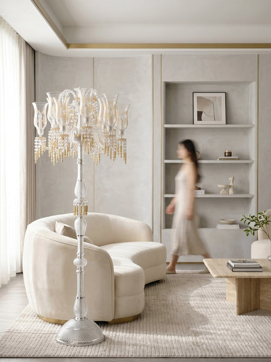 Crystal chandelier floor lamp