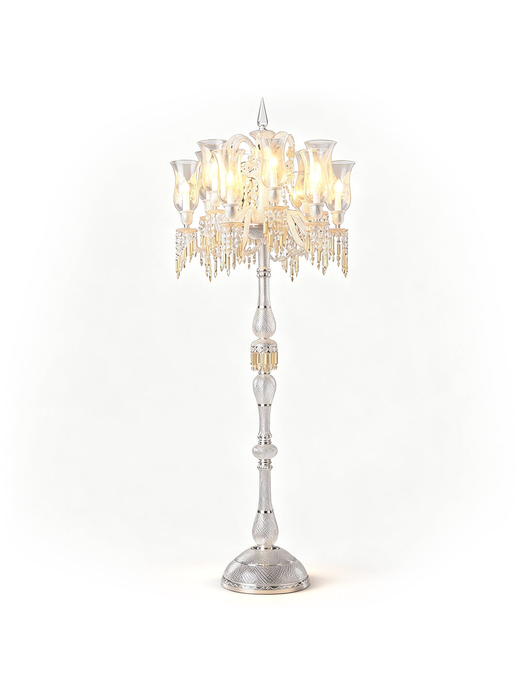 Crystal chandelier floor lamp