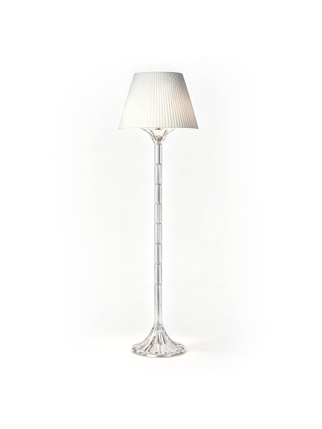 Crystal floor lamp with fabric shade