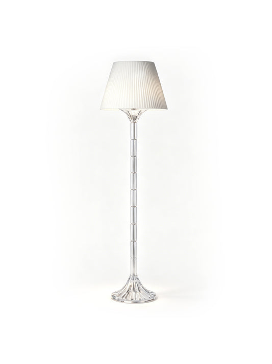 Crystal floor lamp with fabric shade
