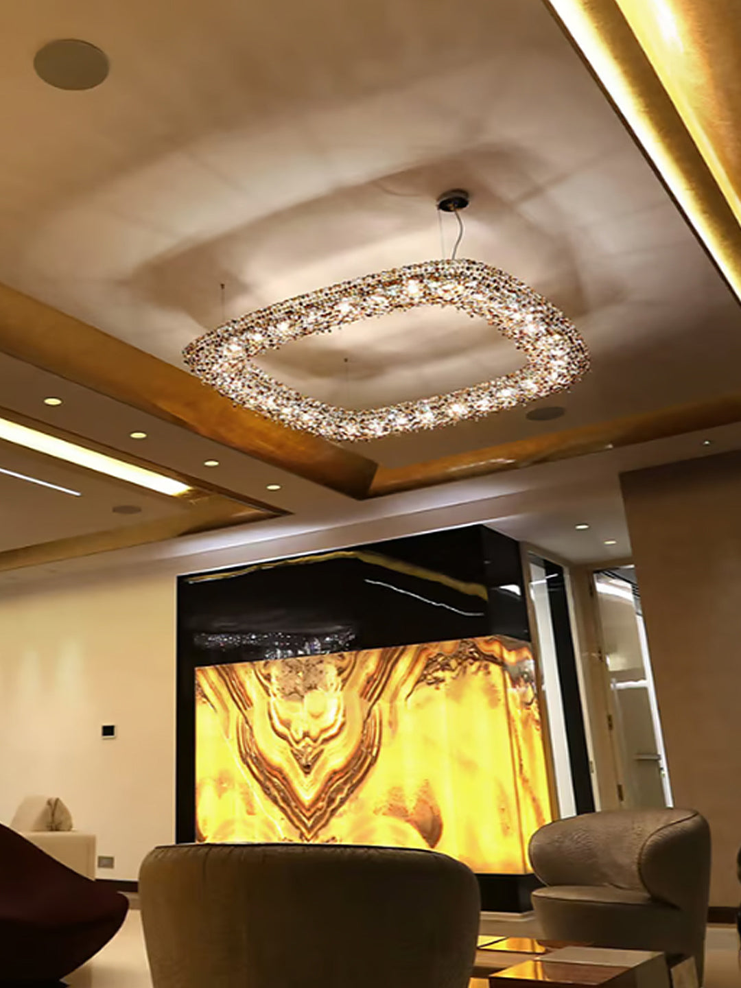 Oval Crystal Ring Chandelier