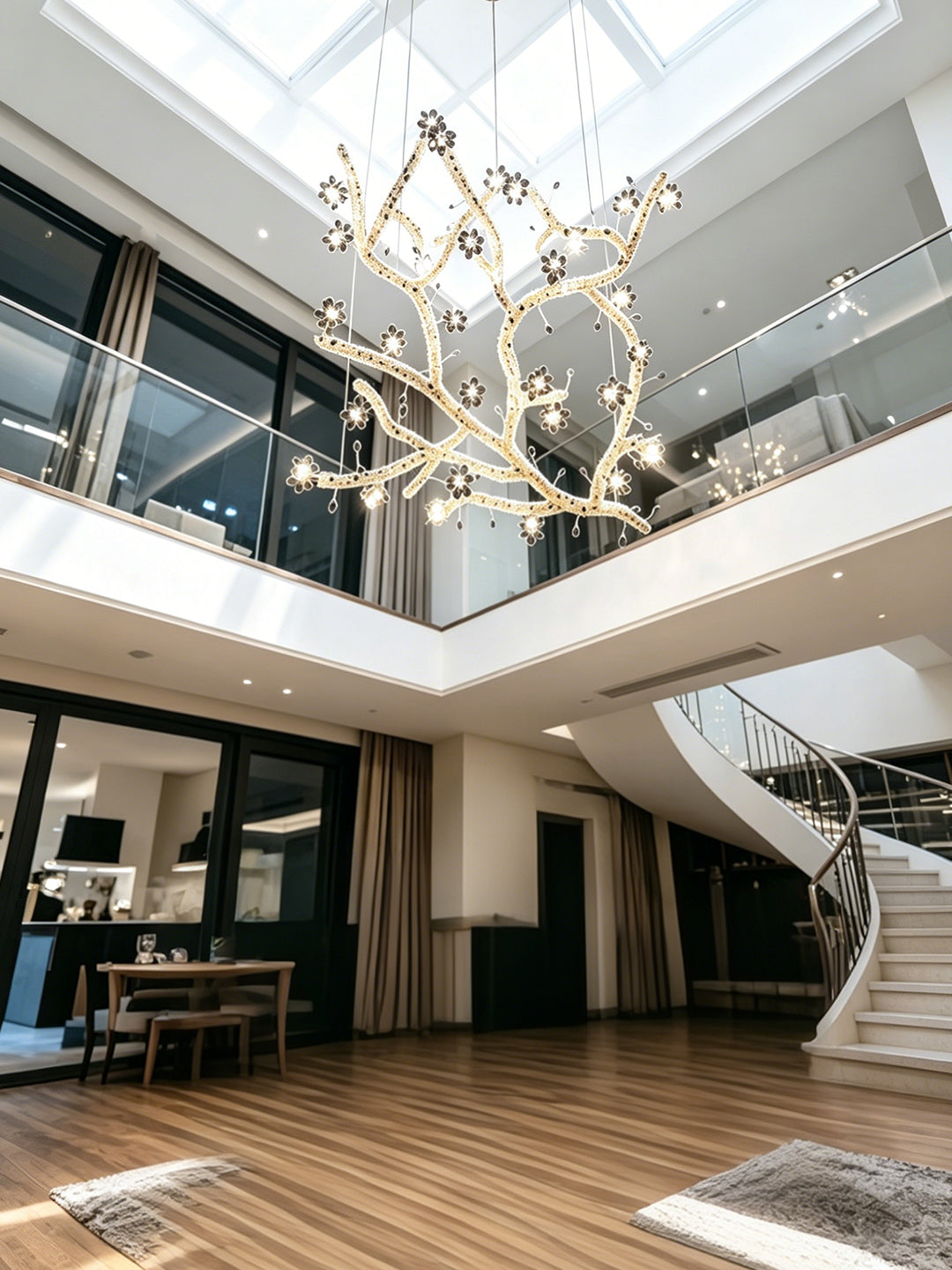 Gold Branch Floral LED Chandelier