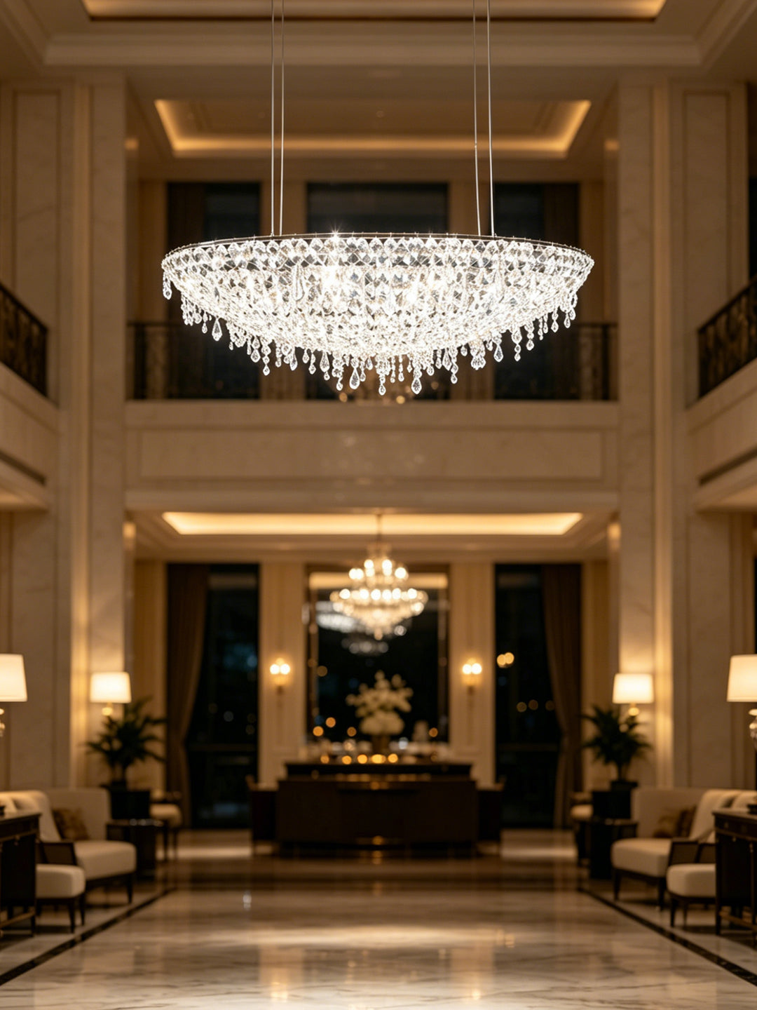Oval Crystal Chandelier