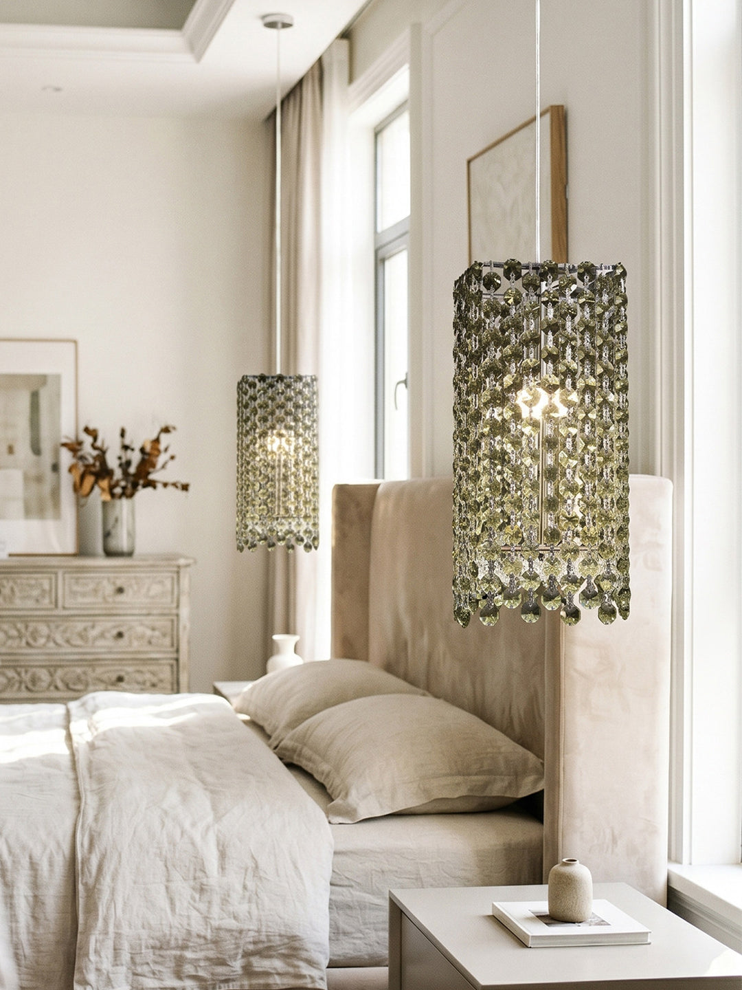 Cylindrical Crystal Pendant Light