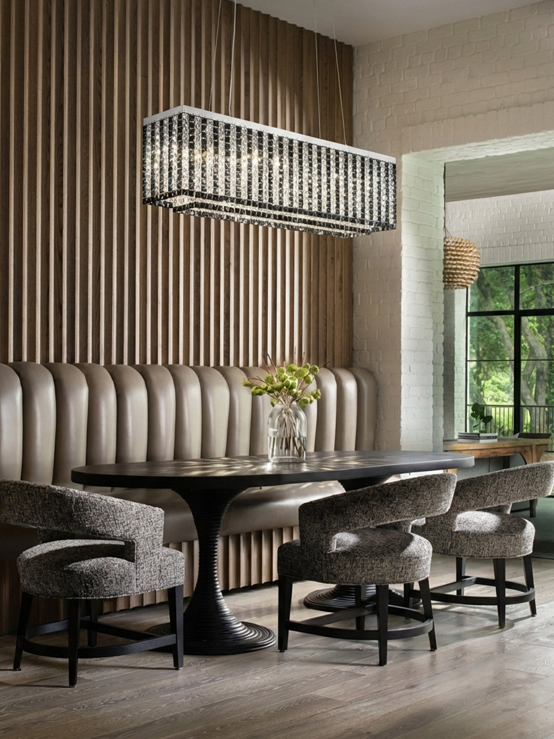 Linear Crystal Kitchen Island Pendant Light