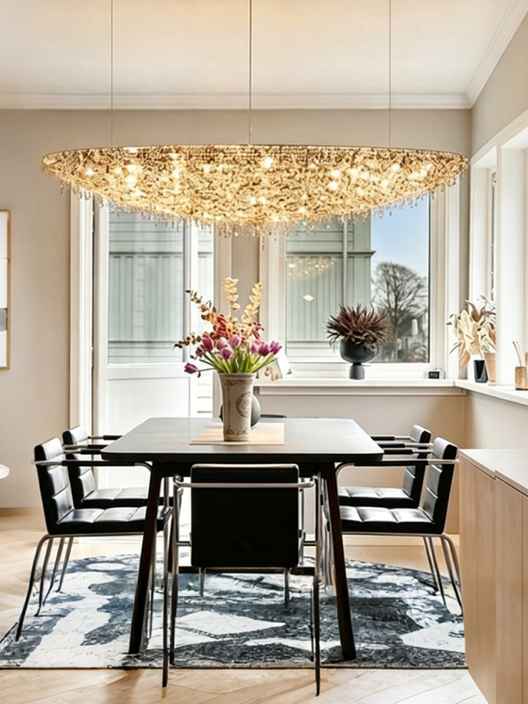 Amber Crystal Linear Chandelier