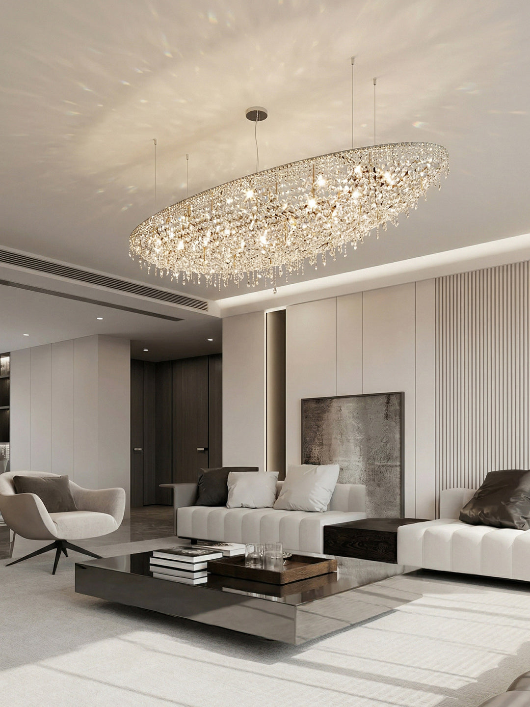 Amber Crystal Linear Chandelier