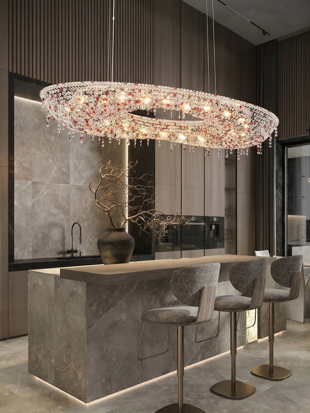 Clear Crystal Linear Chandelier
