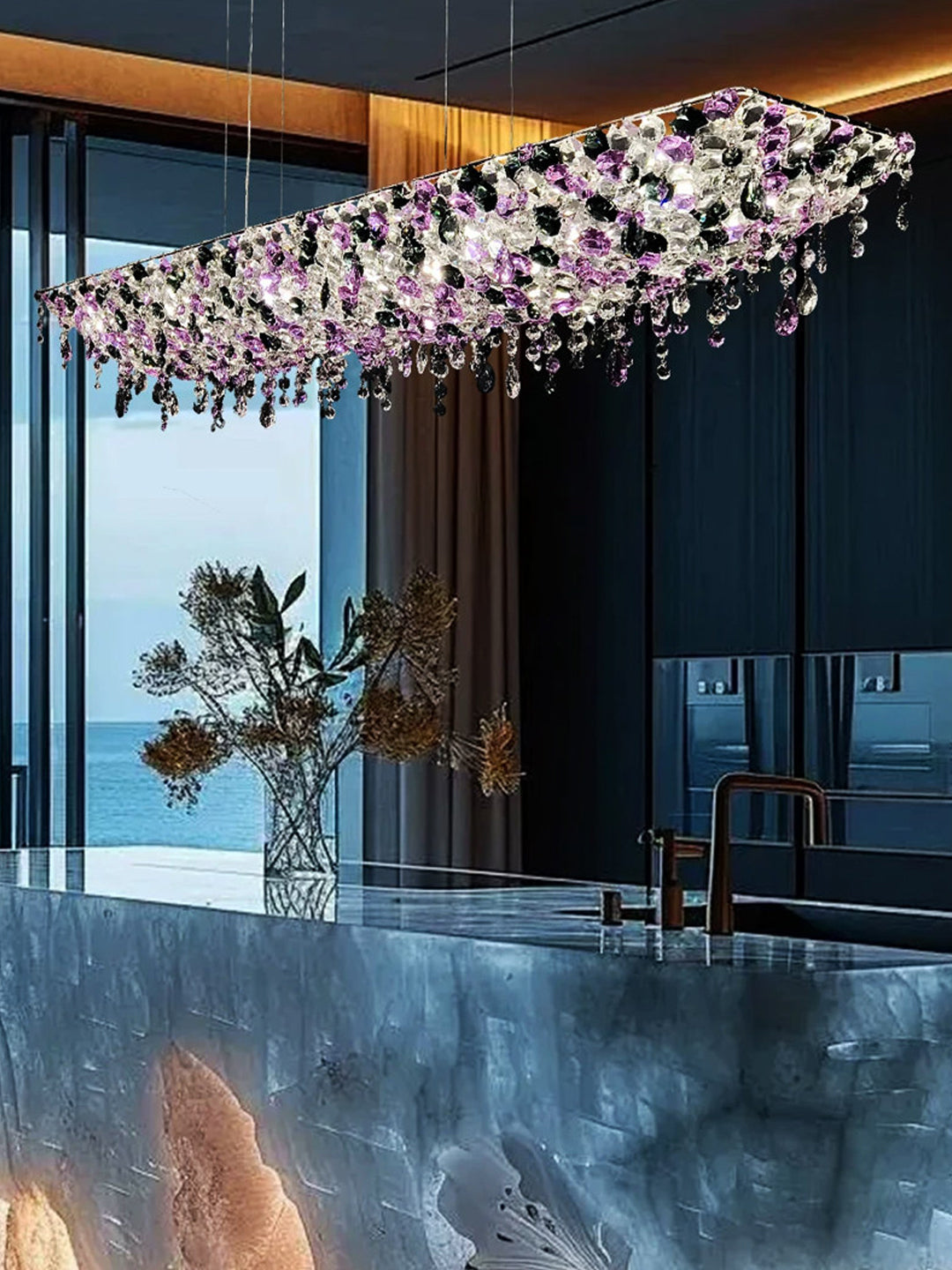 Linear Crystal Chandelier