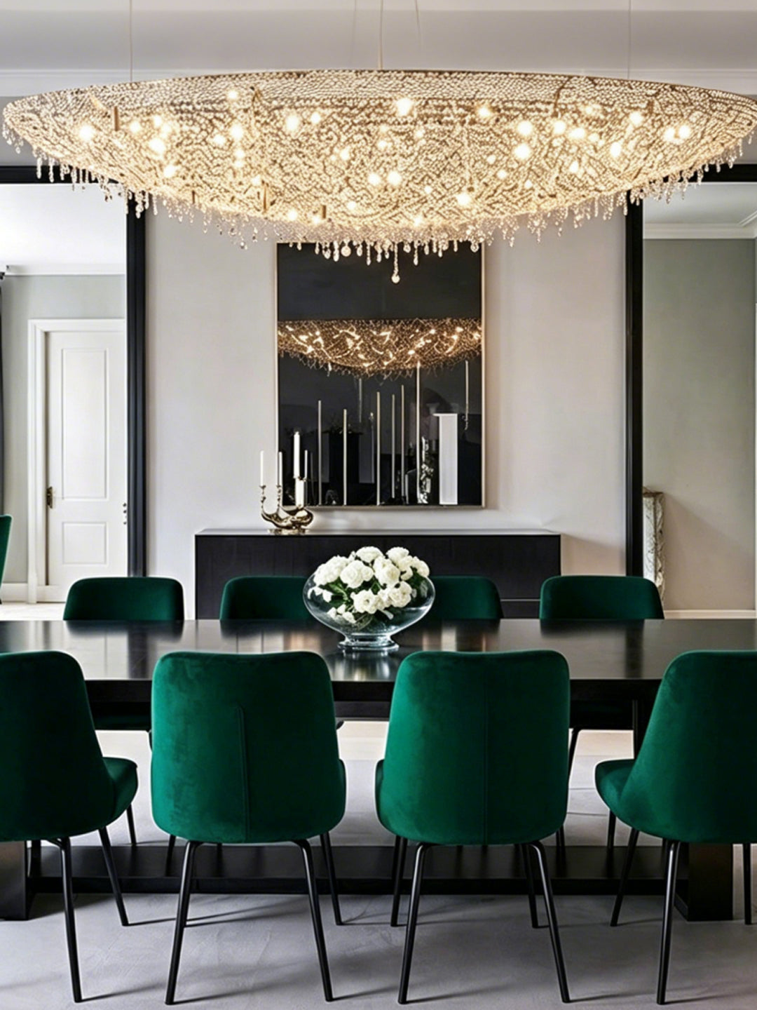 Amber Crystal Linear Chandelier