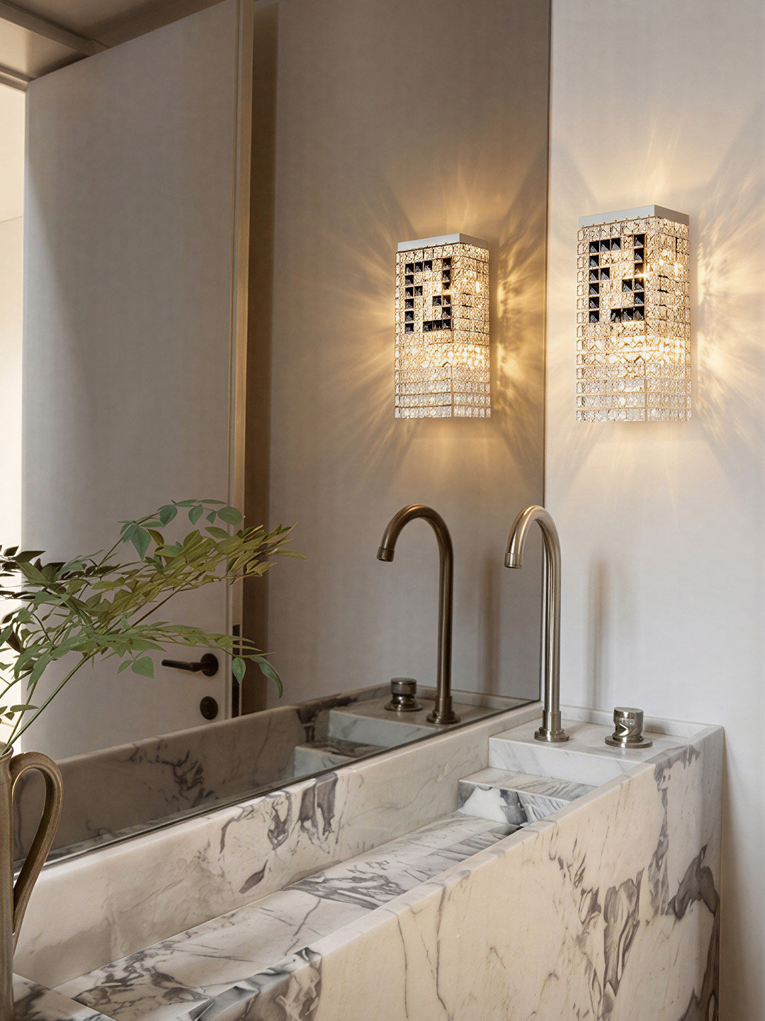 Vertical Crystal Wall Sconce