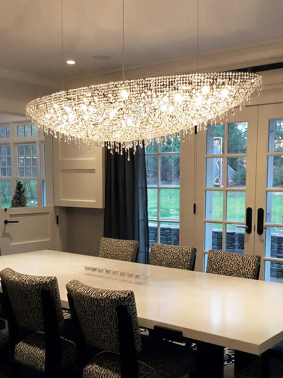 Amber Crystal Linear Chandelier