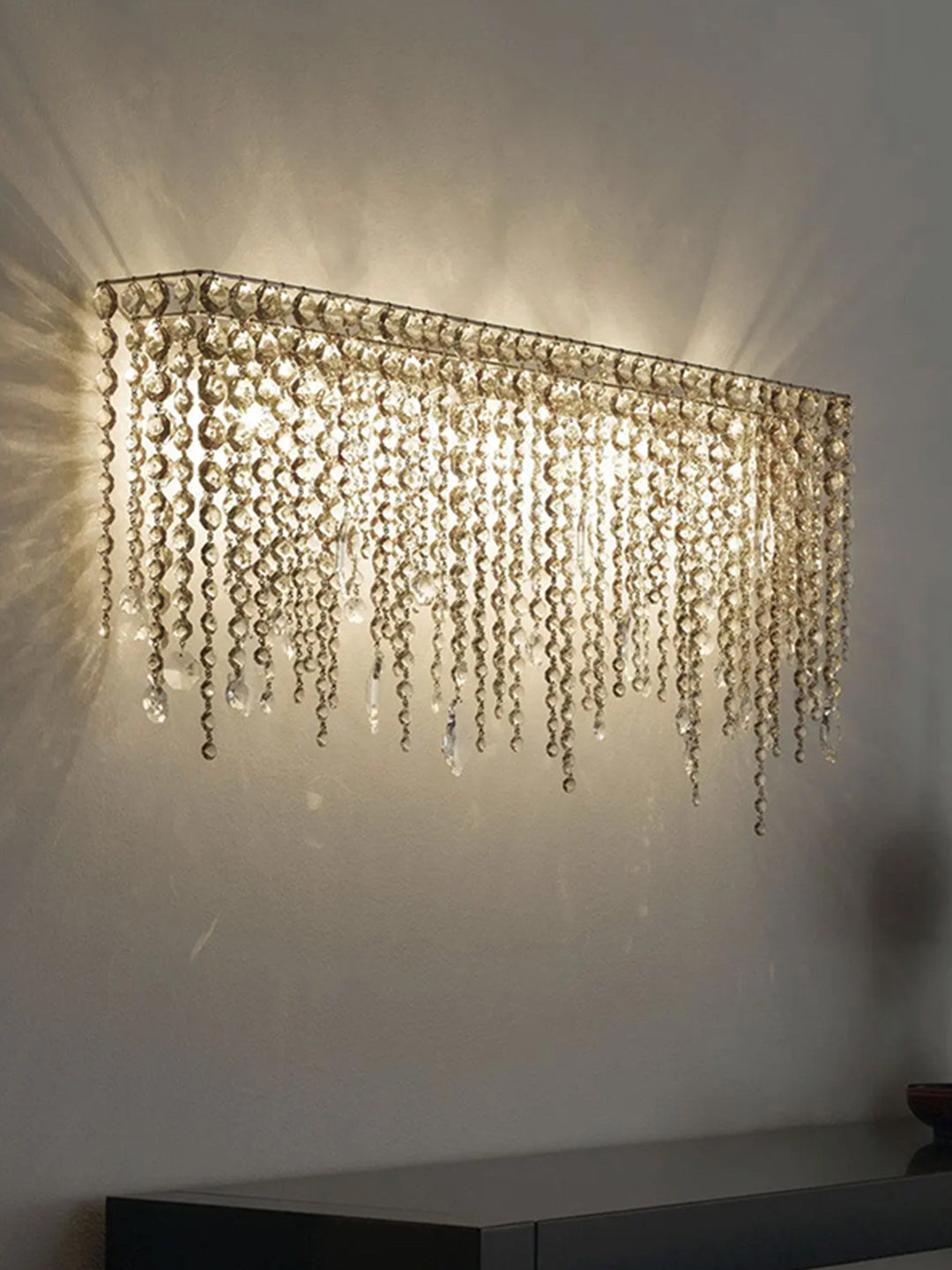 Rectangular Linear Crystal Chandelier