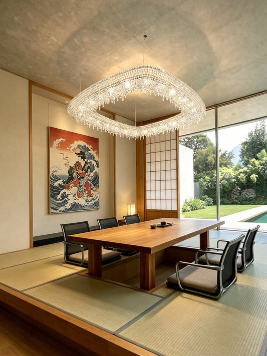 Oval Crystal Ring Chandelier