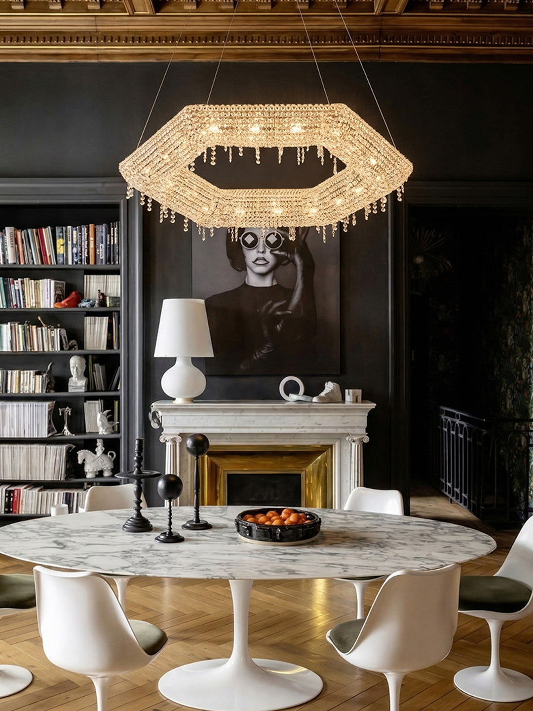 Hexagonal Crystal Chandelier