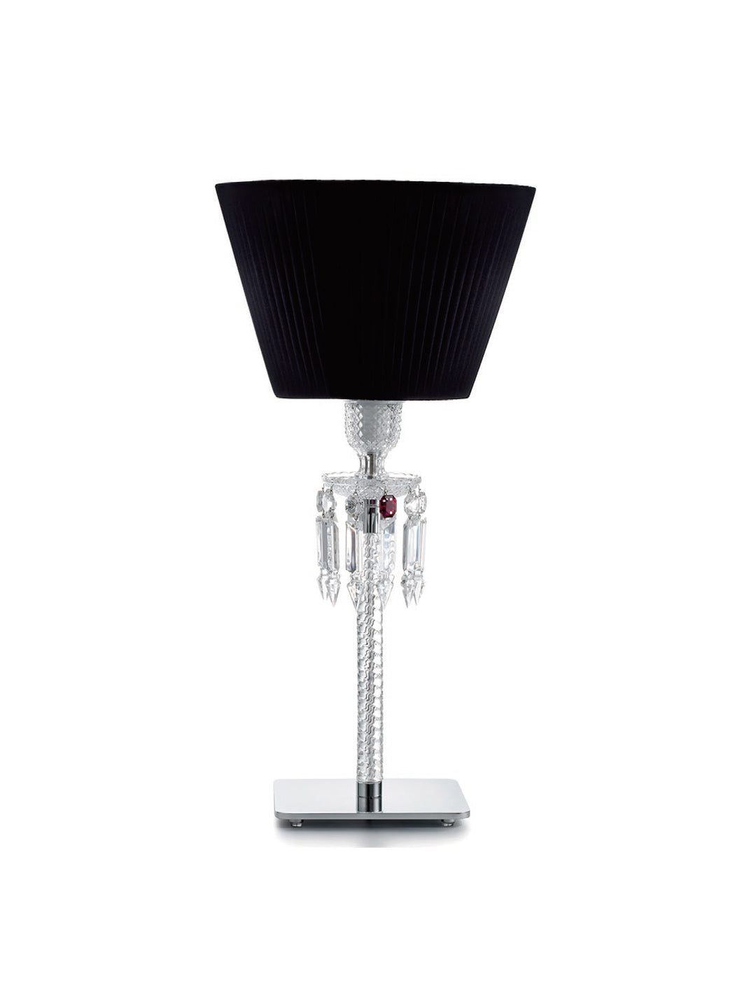Black & White Pleated Shade Crystal Table Lamp