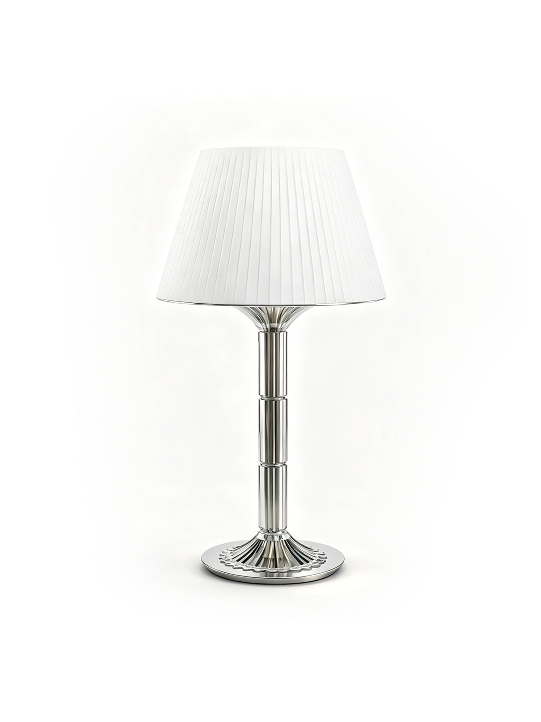 Crystal table lamp with fabric shade