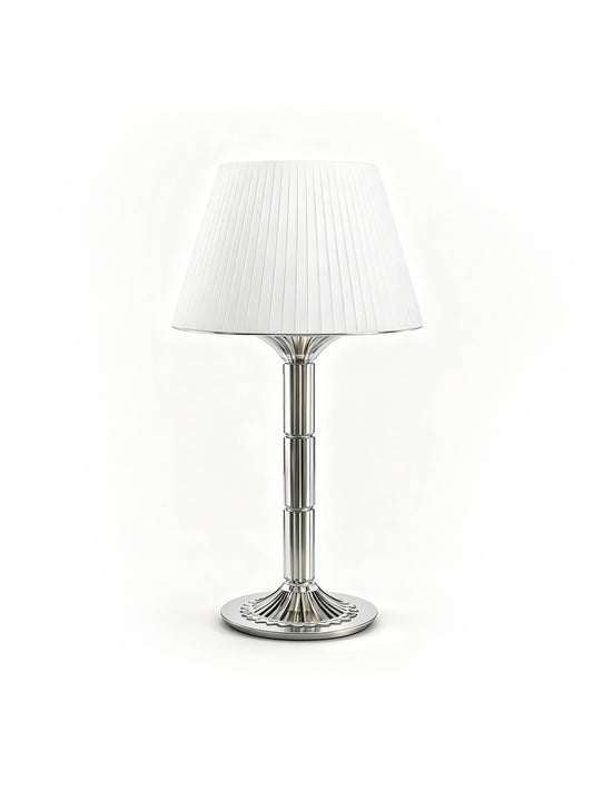 Crystal table lamp with fabric shade