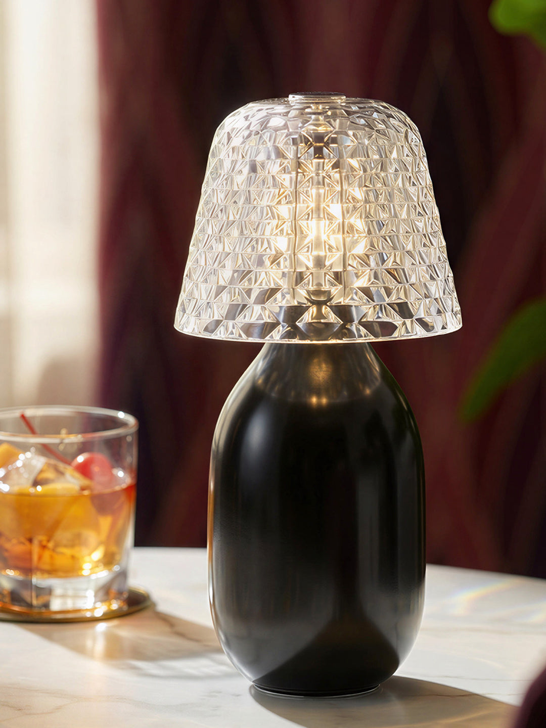 Multi-color Bottle Base Crystal Table Lamp