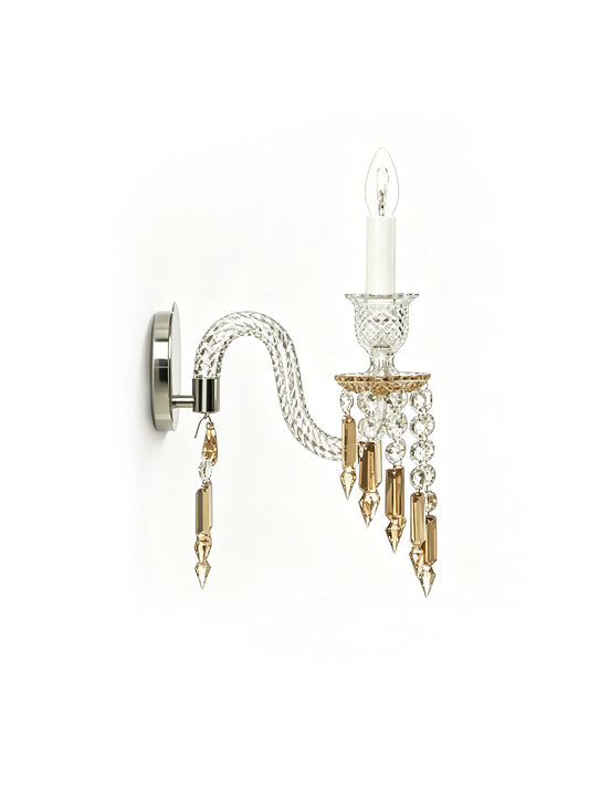 Gold and crystal wall light