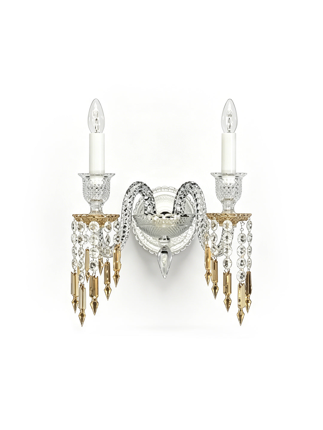 Gold and crystal wall light