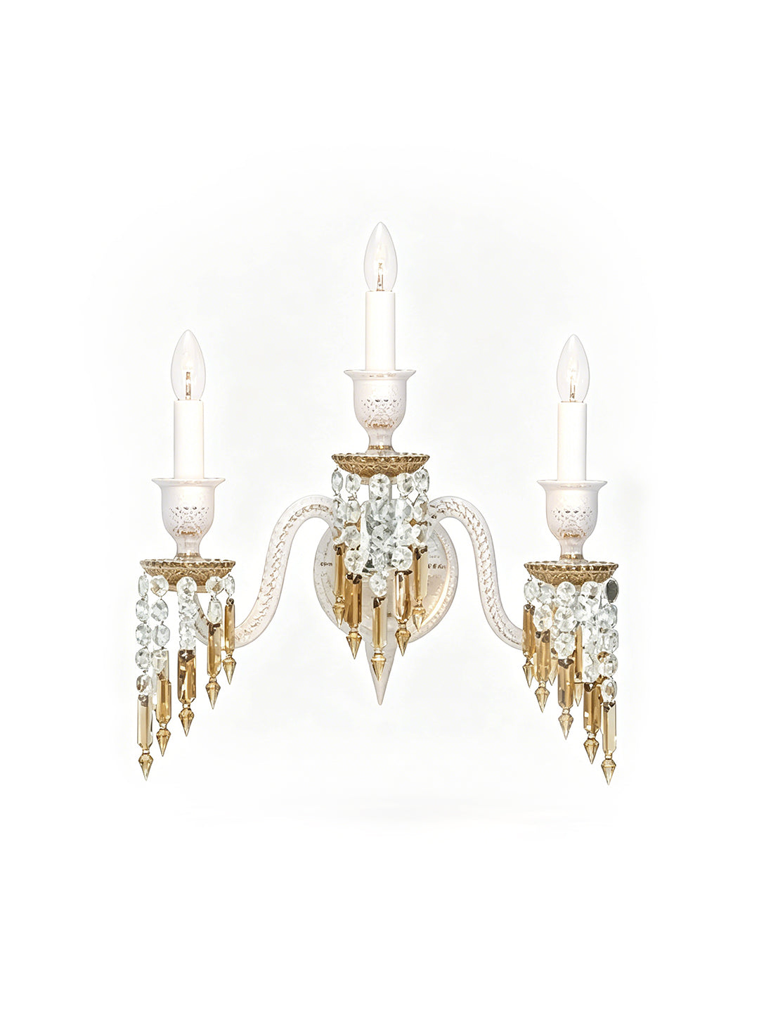 Gold and crystal wall light