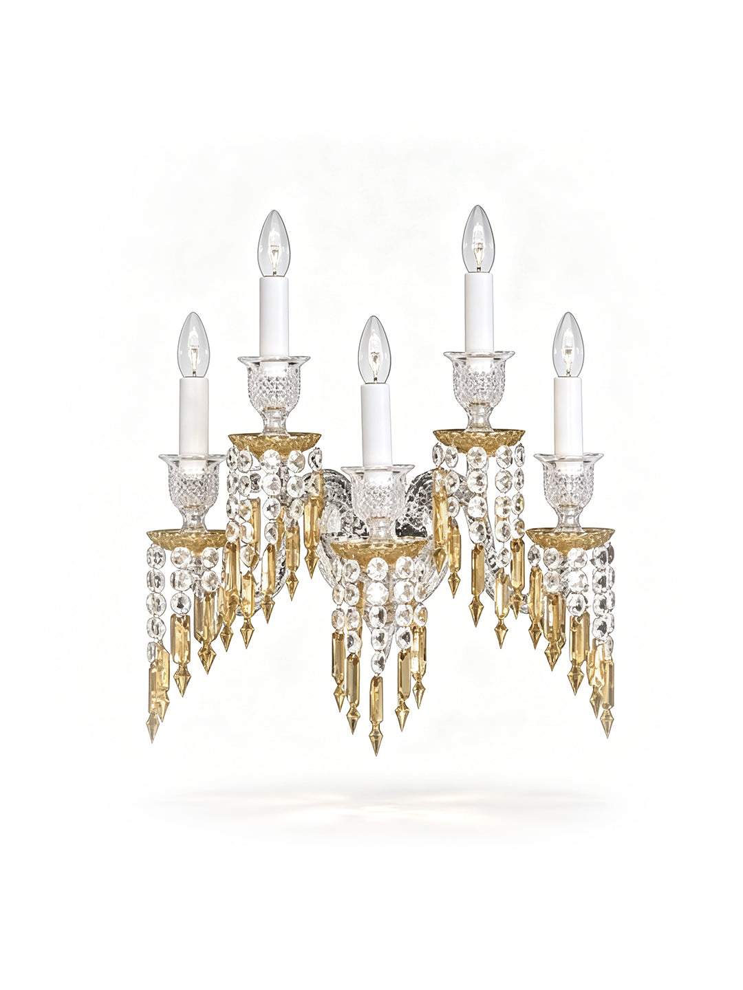 Gold and crystal wall light