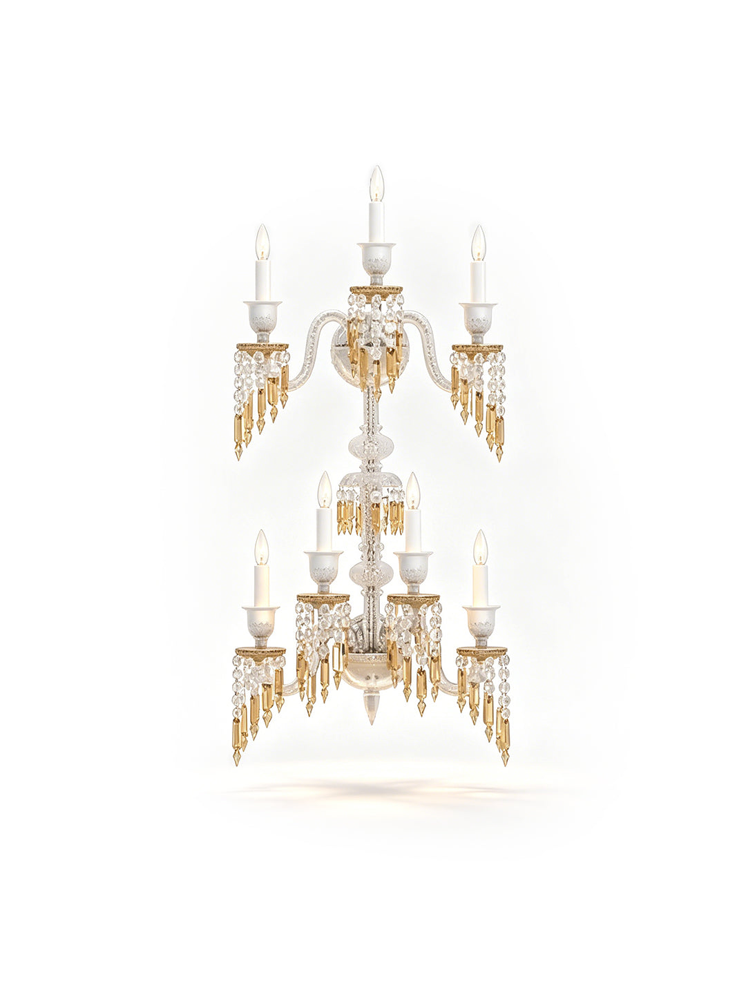 Gold and crystal wall light