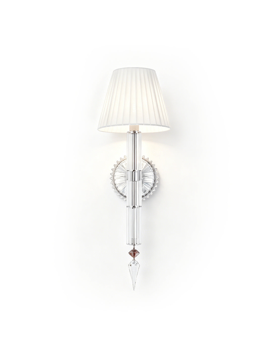 Crystal wall sconce with fabric shade