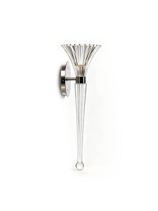Fluted crystal wall sconce