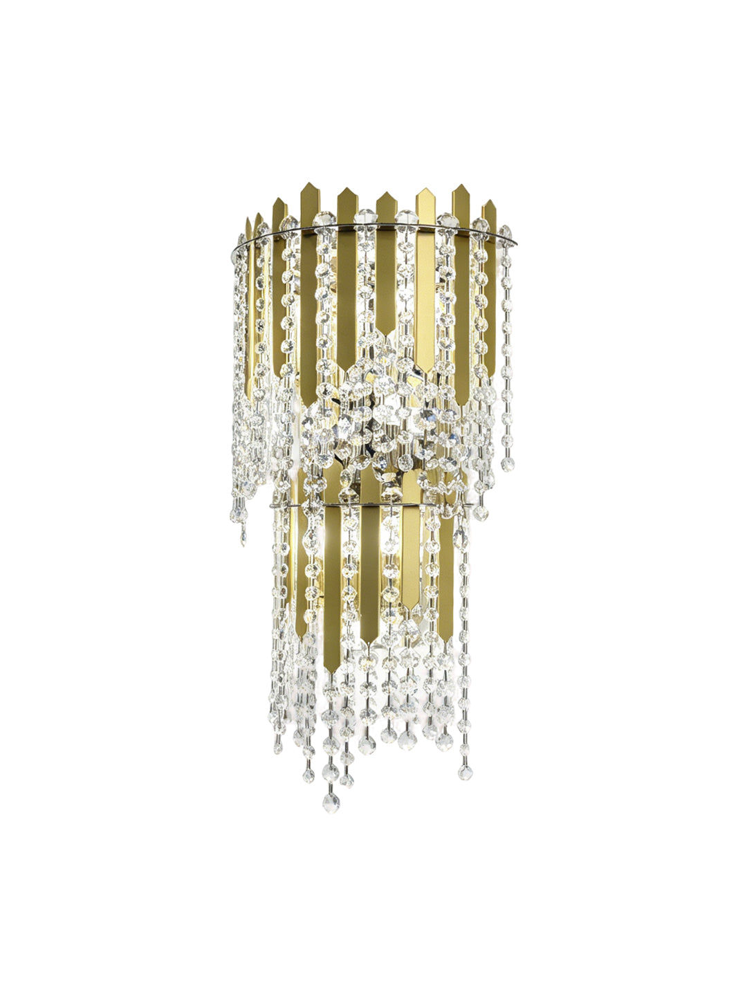 Pashari Double Tier Gold Crystal Wall Sconce