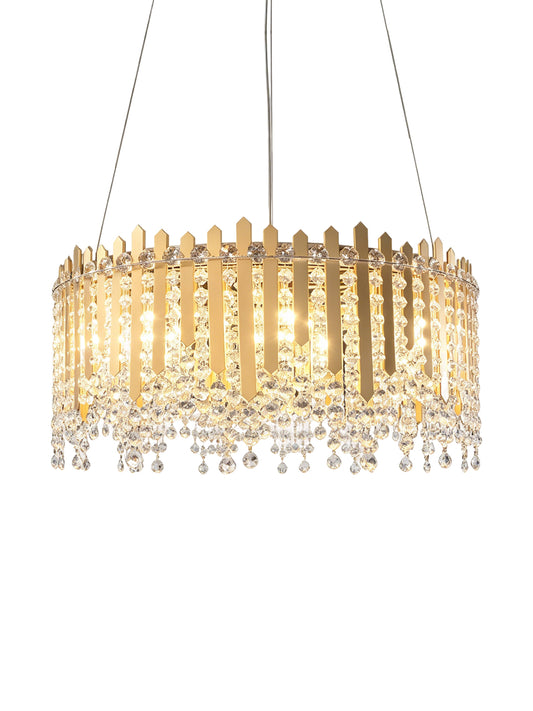 Round Gold Crystal Chandelier