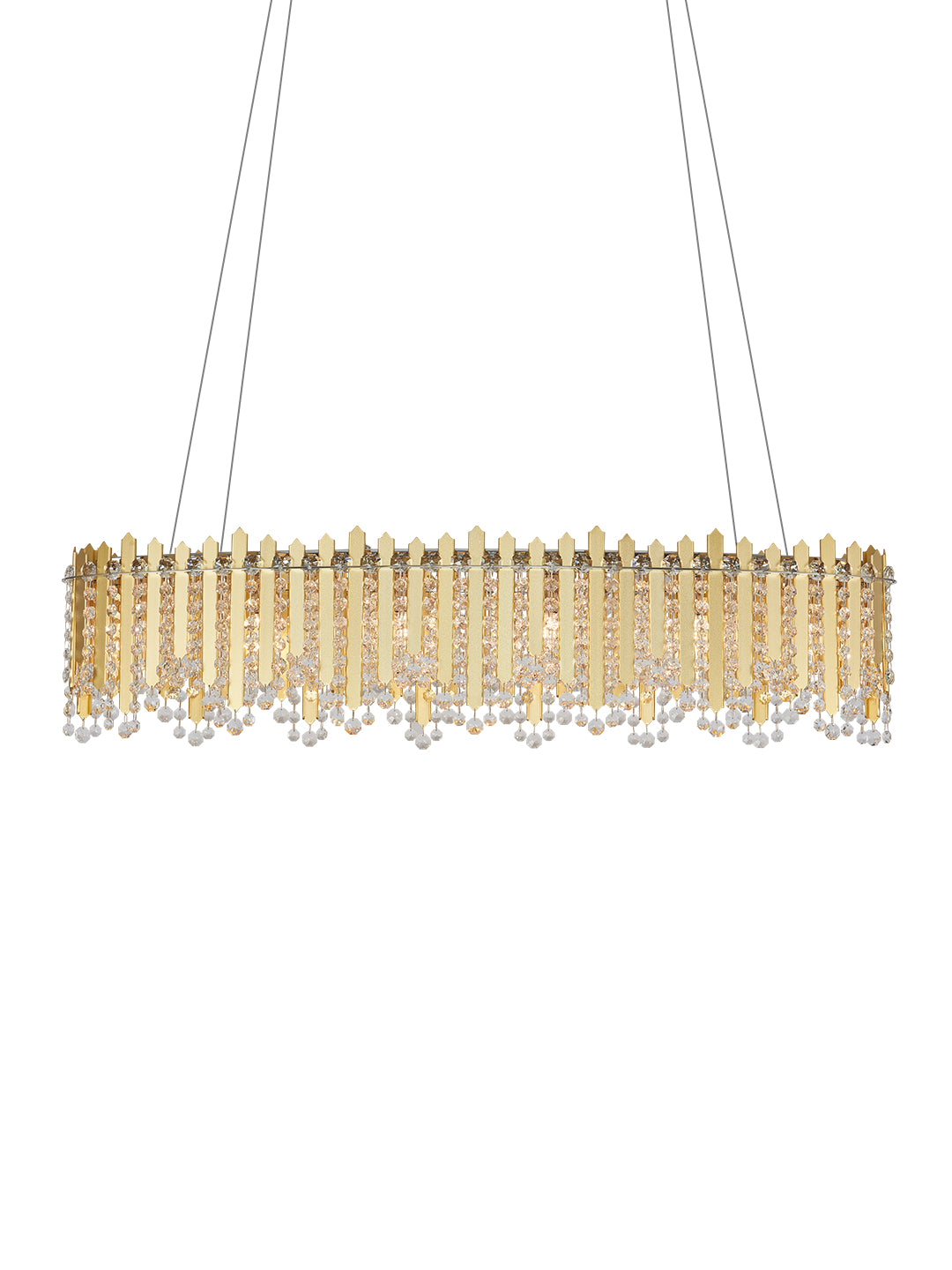 Linear Gold Crystal Kitchen Island Chandelier