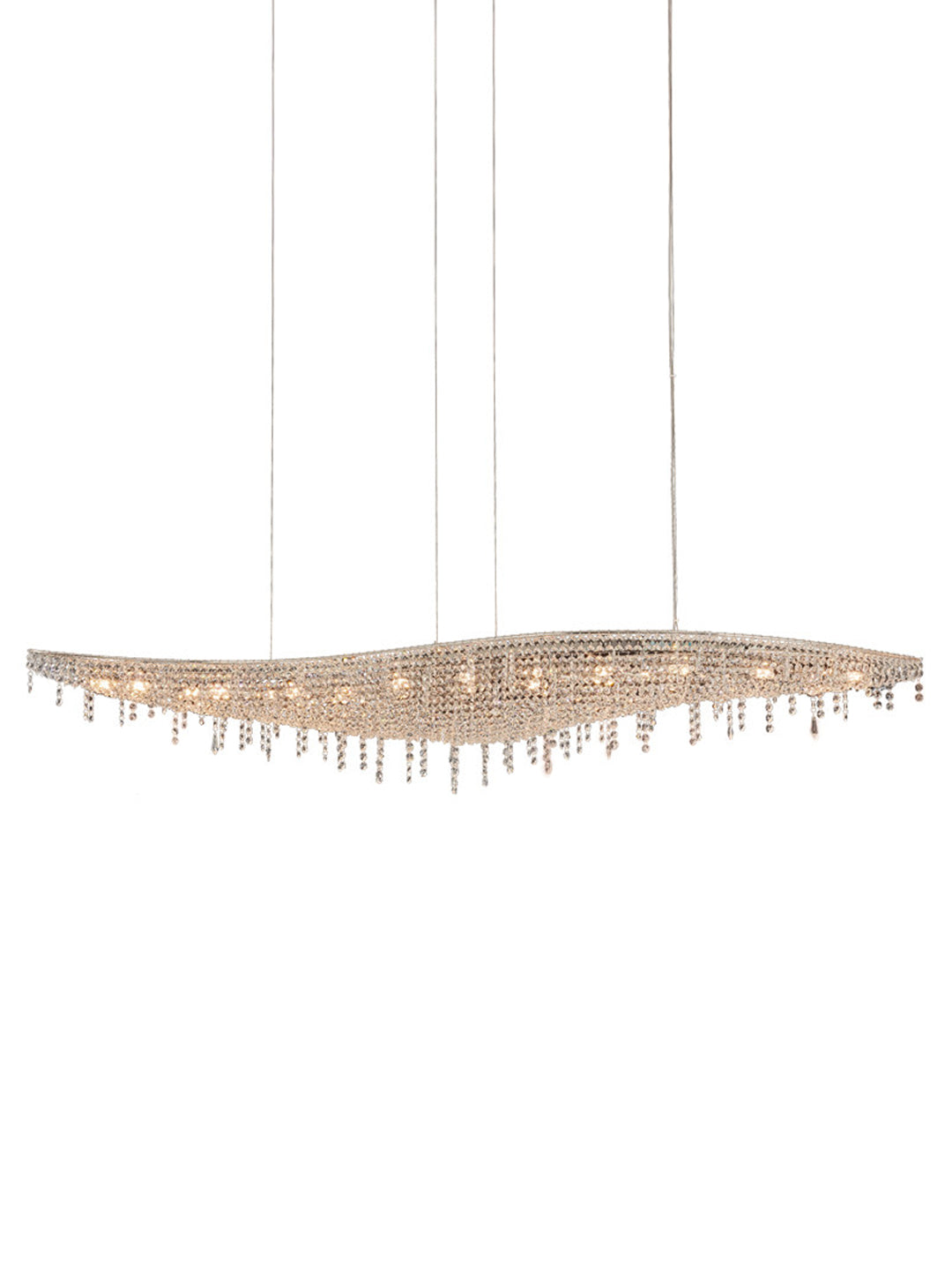 Wavy Linear Crystal Chandelier