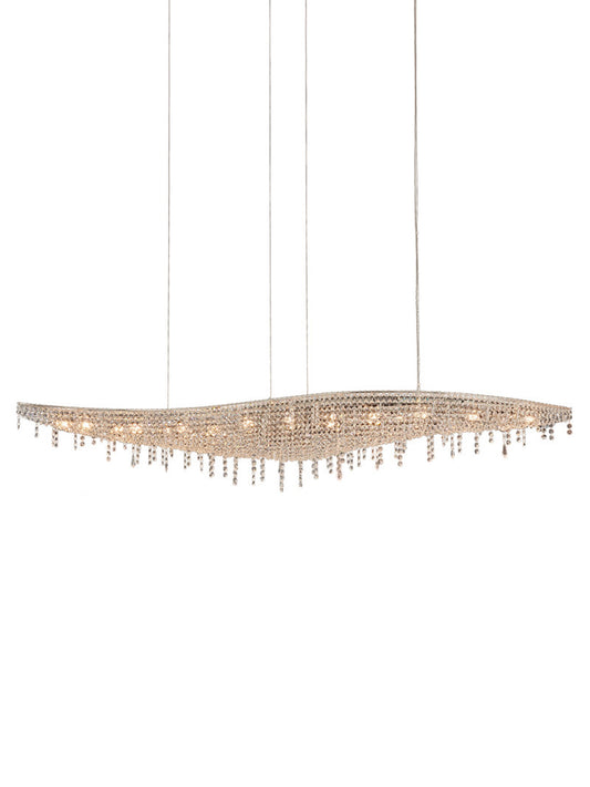 Wavy Linear Crystal Chandelier