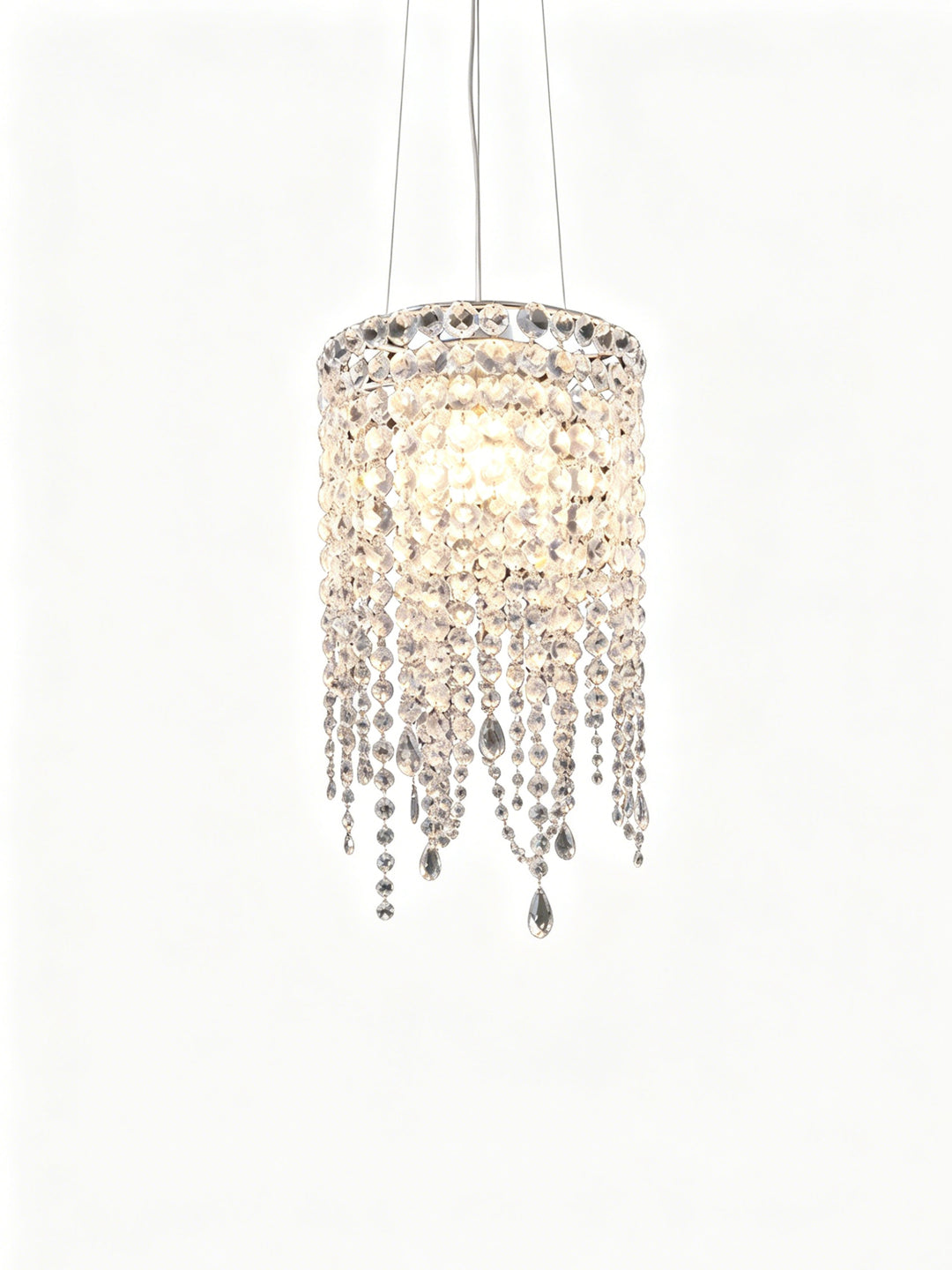 Cylindrical Crystal Pendant Light