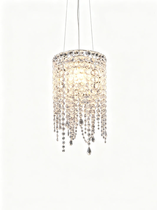 Cylindrical Crystal Pendant Light