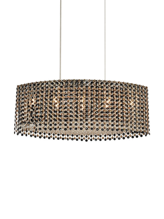 Gold-Tone Oval Crystal Chandelier