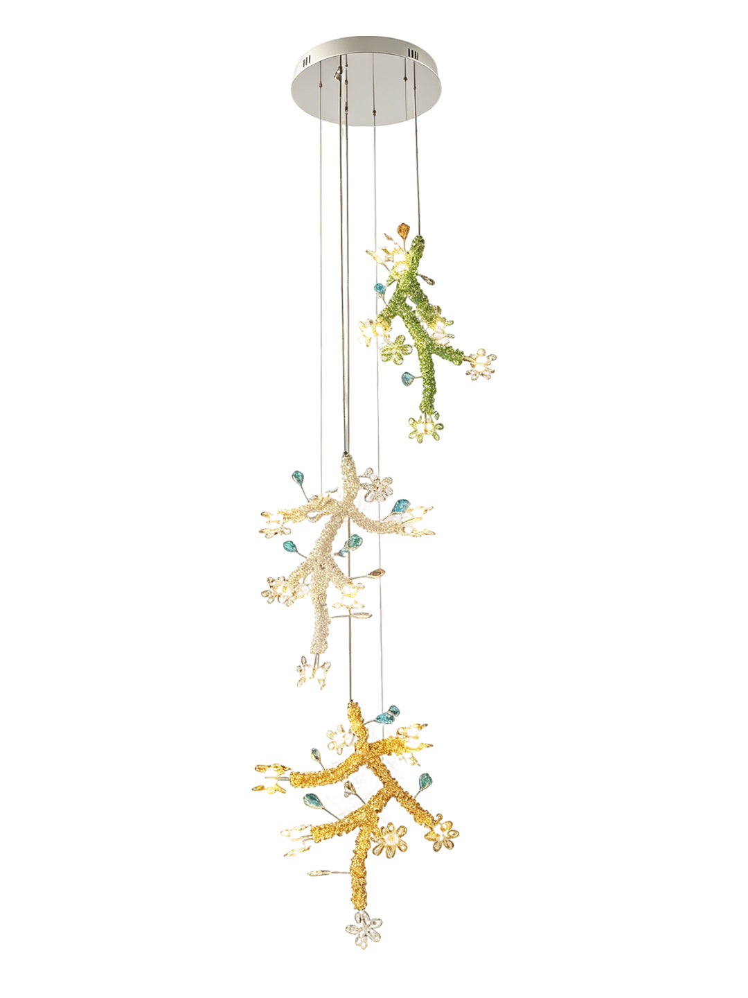 Vertical Tiered Tree Branch Pendant Light