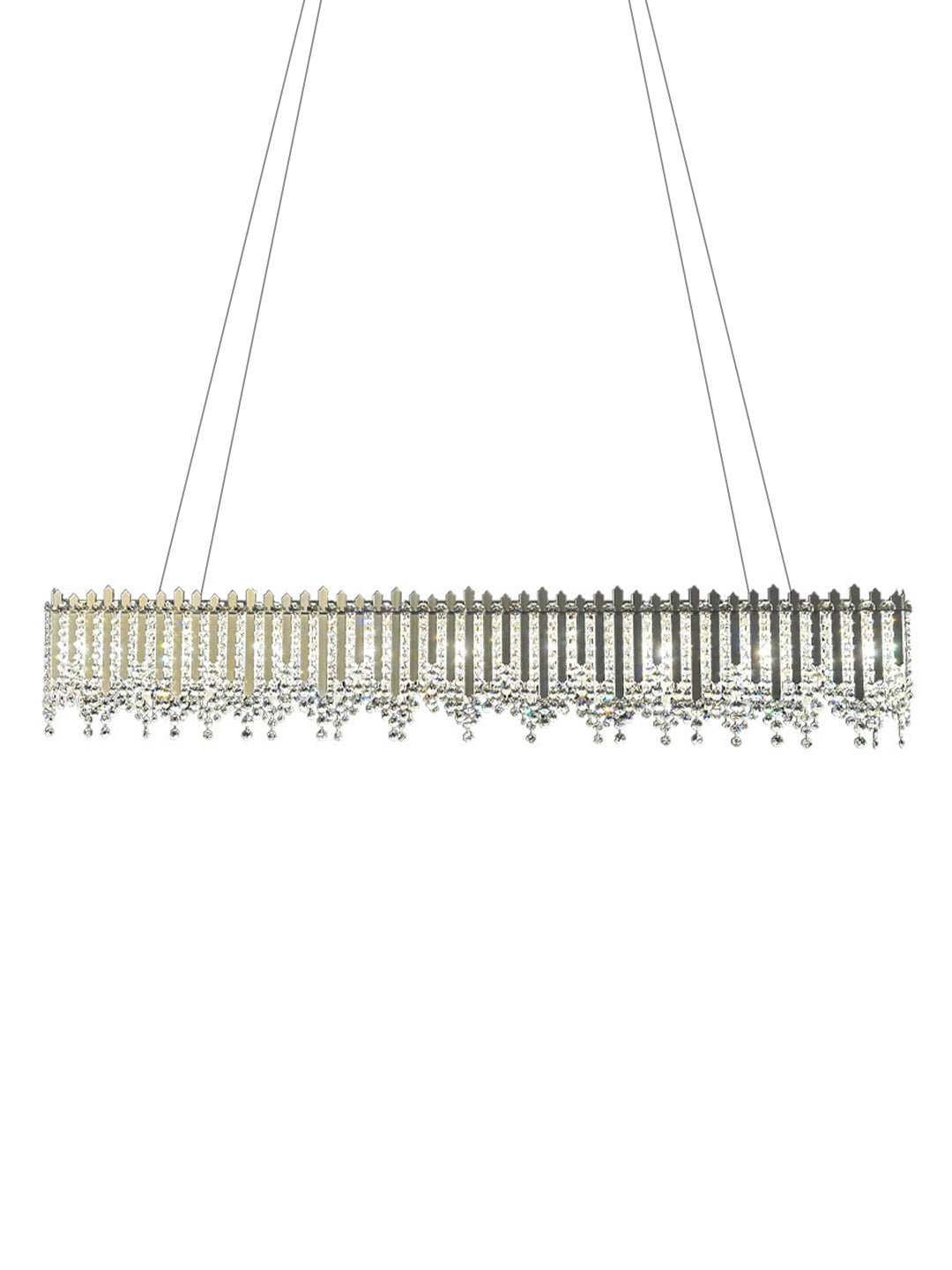 Linear Chrome Crystal Kitchen Island Chandelier