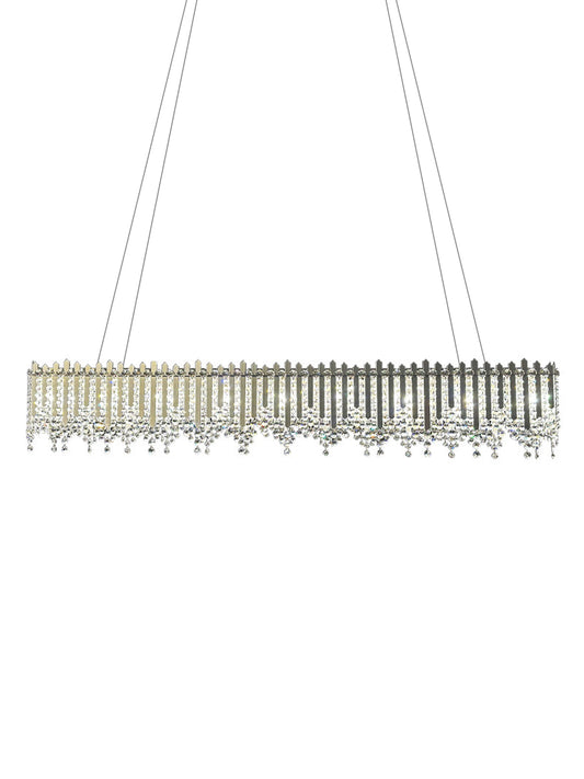 Linear Chrome Crystal Kitchen Island Chandelier