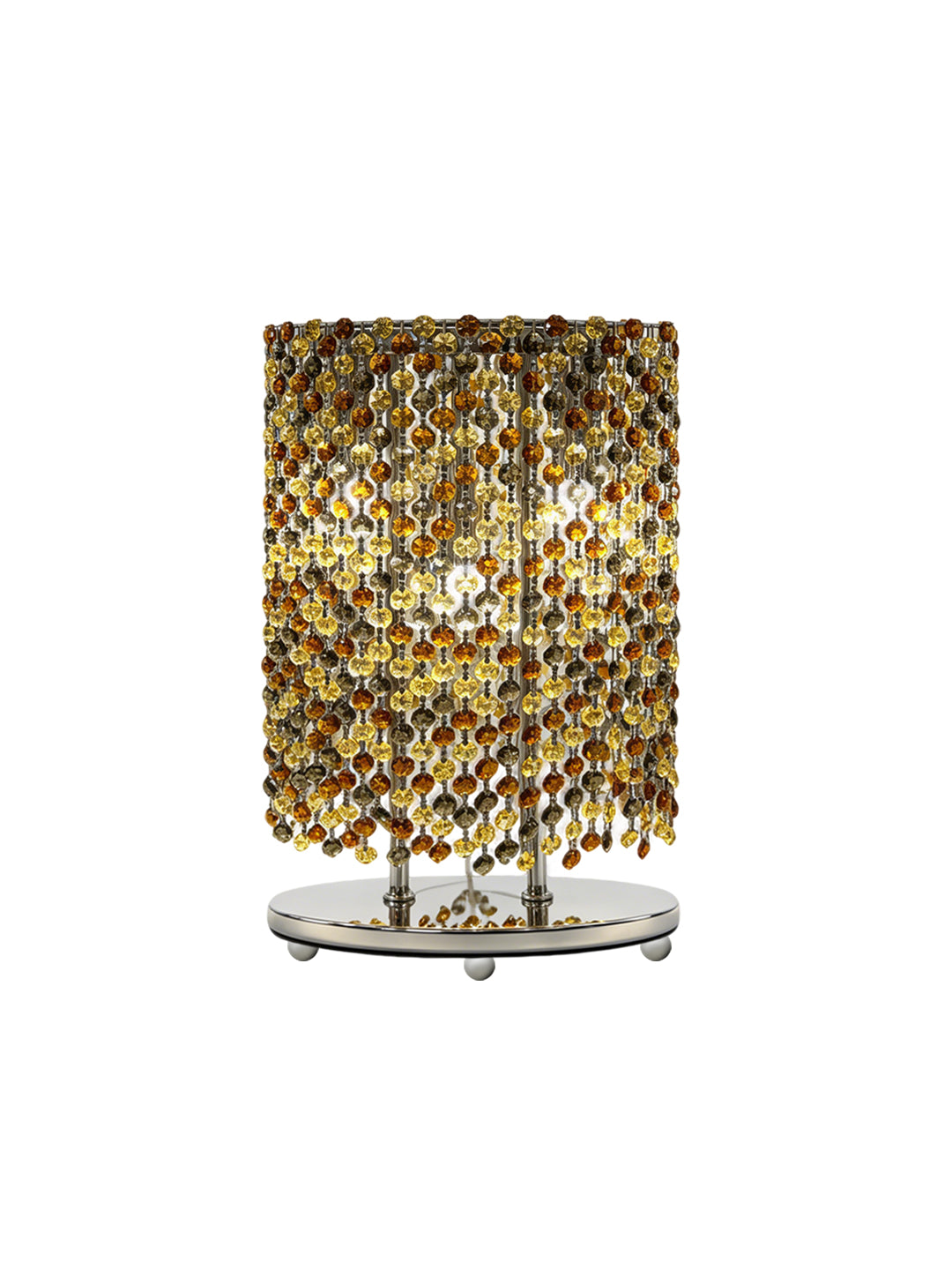 Amber Crystal Cylinder Table Lamp