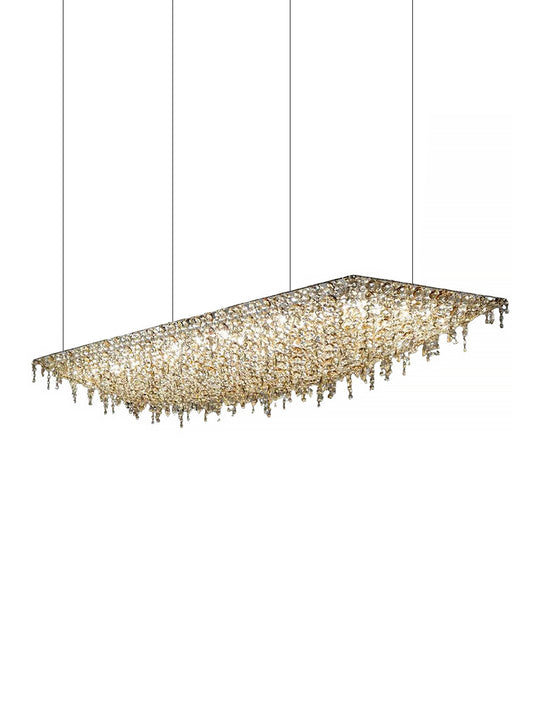 Modern Rectangular Crystal Chandelier