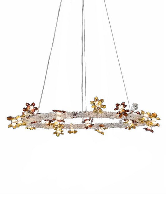 Floral Crystal Ring Chandelier