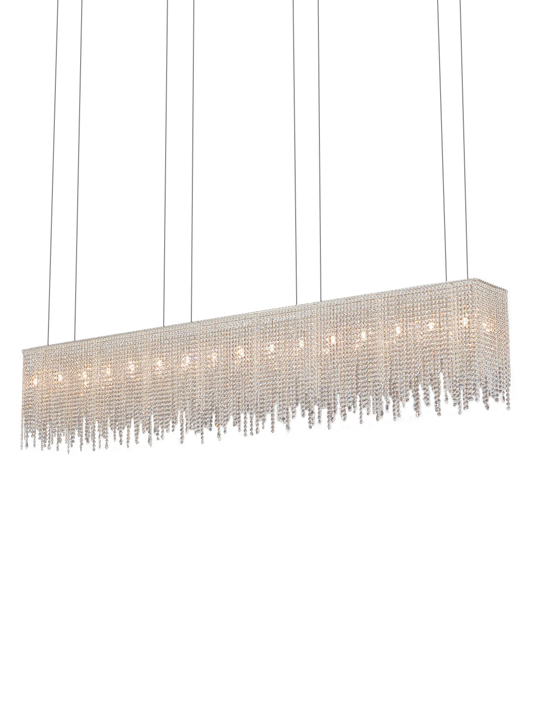 Modern Clear Crystal Linear Chandelier