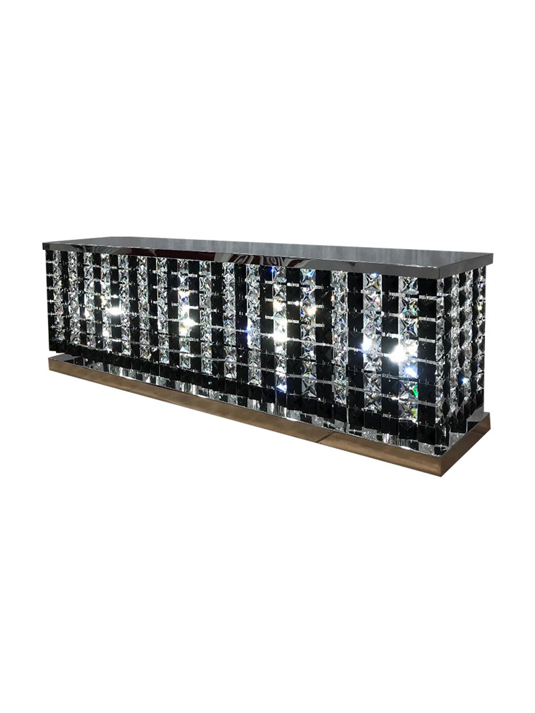 Rectangular Black & Clear Crystal Vanity Light
