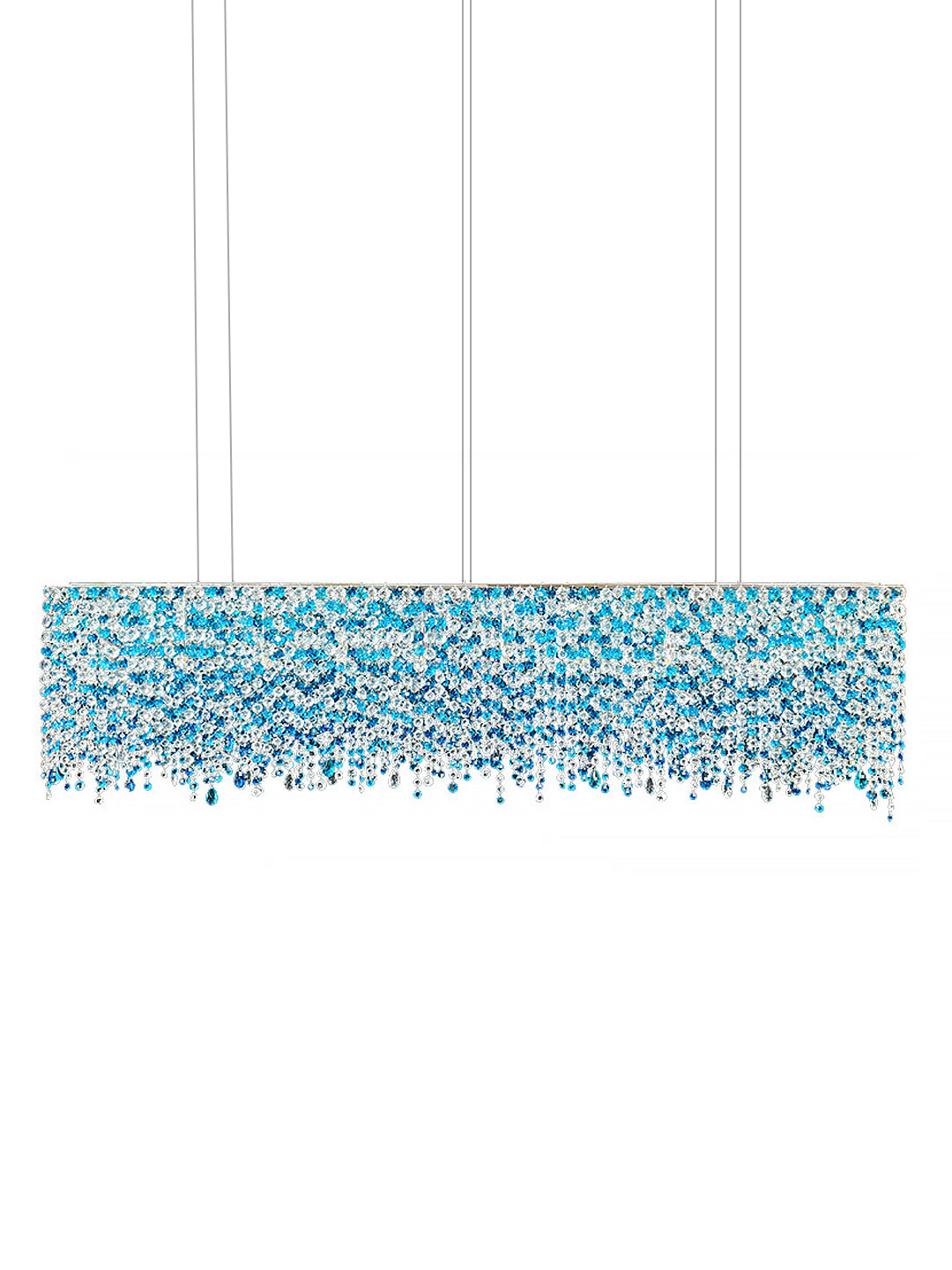 Blue Crystal Linear Chandelier
